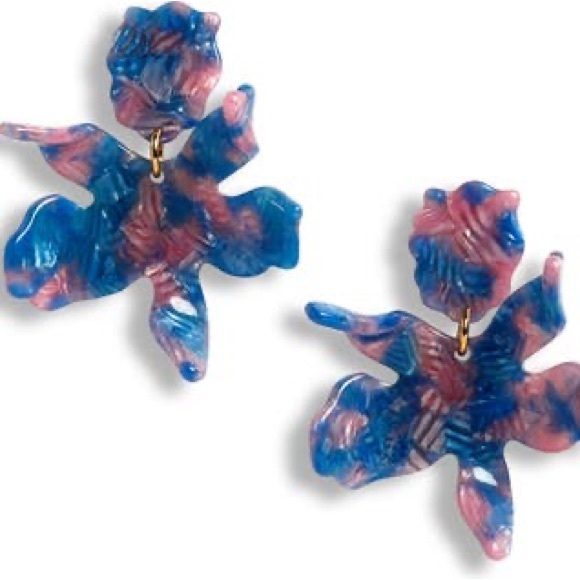 Lele Sadoughi COTTON CANDY SMALL PAPER LILY Drop Earrings New - Picture 2 of 10